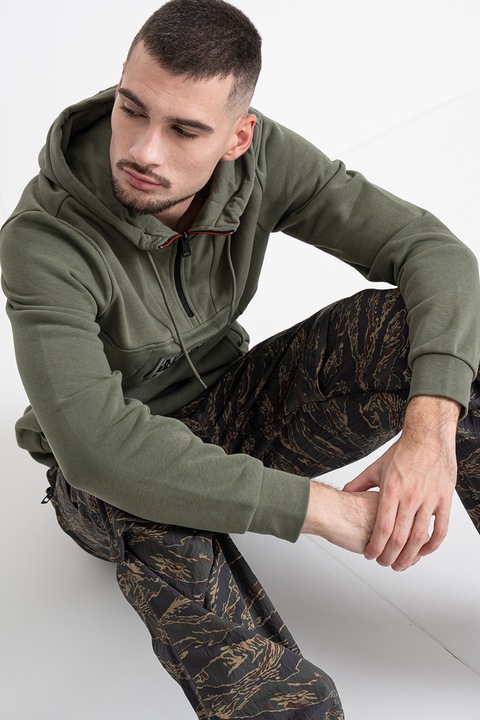 Napapijri, Hanorac cu fenta cu fermoar Burgee, Visiniu/Kaki pal