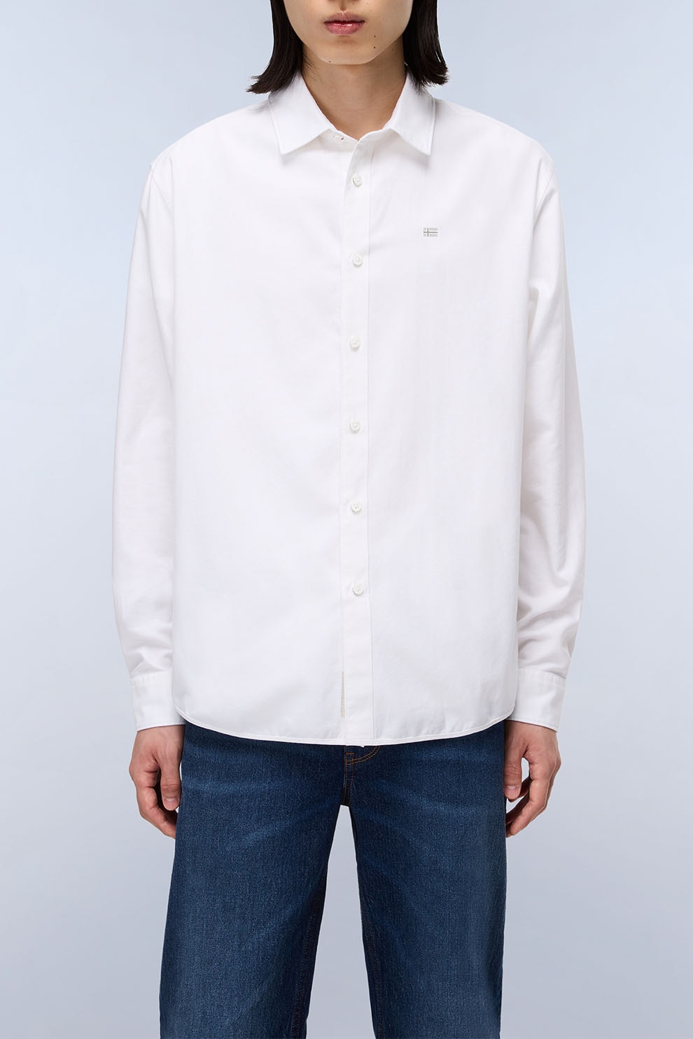 Napapijri, Camasa uni cu guler fixat cu nasturi, Alb, M