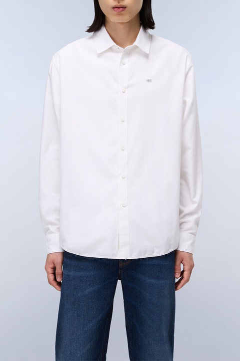 Napapijri, Egyszínű ing legombolható gallérral, Fehér