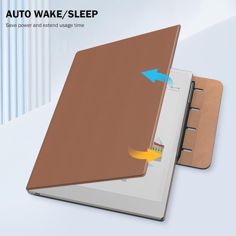 Husa MoKo Book Folio pentru Remarkable Paper Pro 11.8", Magnetic, Maro