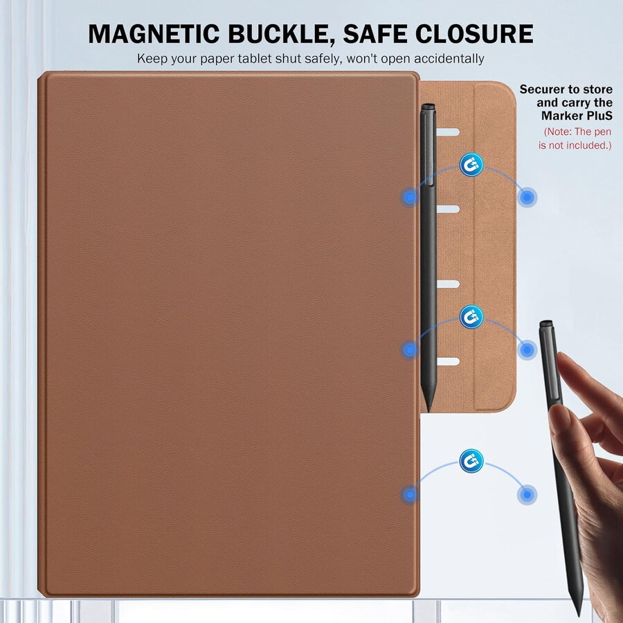 Husa MoKo Book Folio pentru Remarkable Paper Pro 11.8", Magnetic, Maro