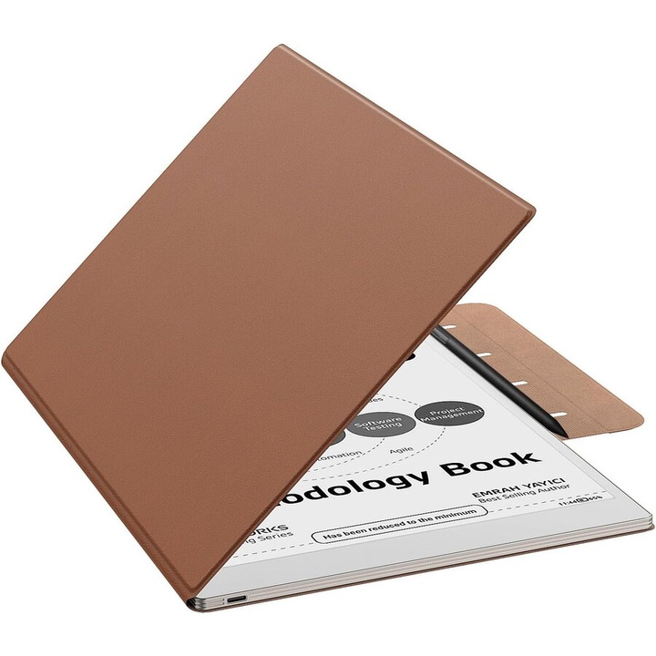 Husa MoKo Book Folio pentru Remarkable Paper Pro 11.8", Magnetic, Maro