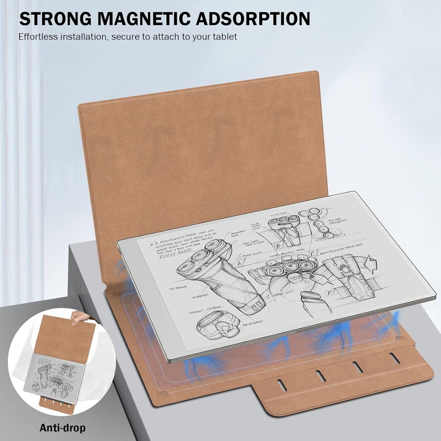 Husa MoKo Book Folio pentru Remarkable Paper Pro 11.8", Magnetic, Maro
