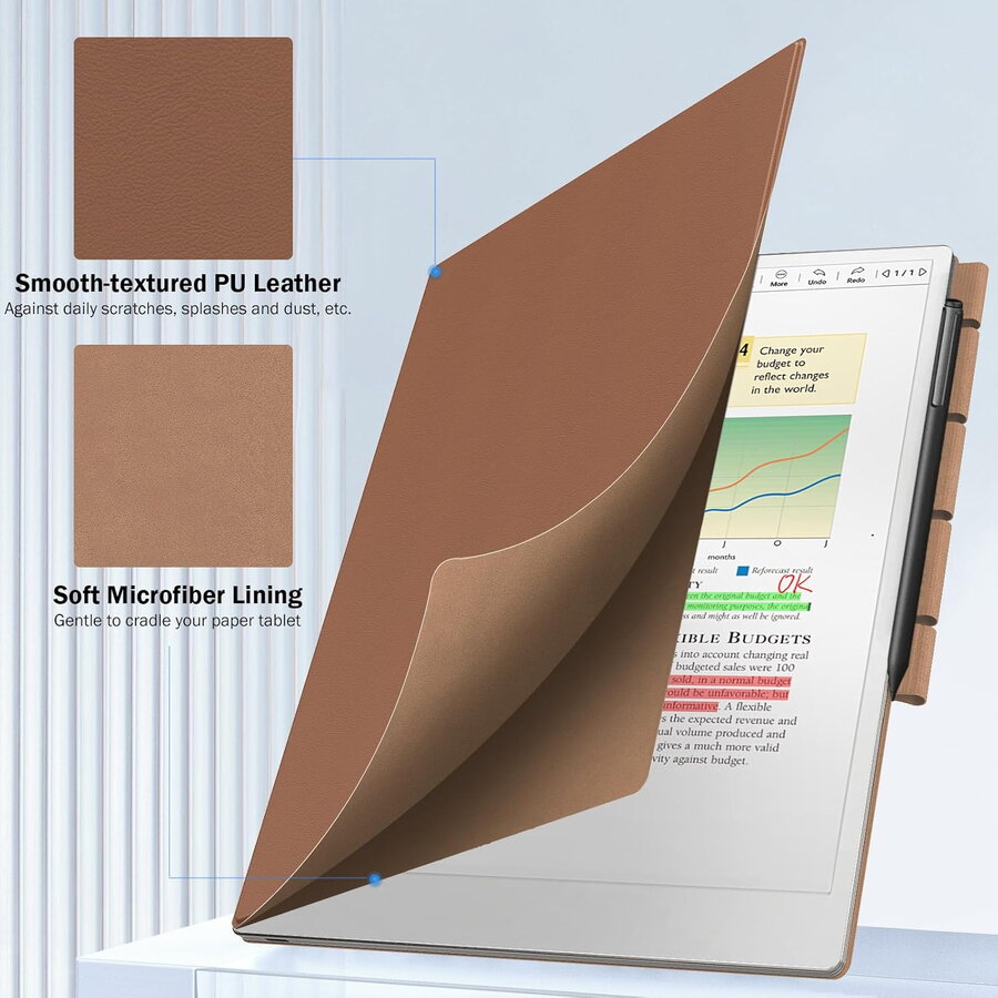 Husa MoKo Book Folio pentru Remarkable Paper Pro 11.8", Magnetic, Maro