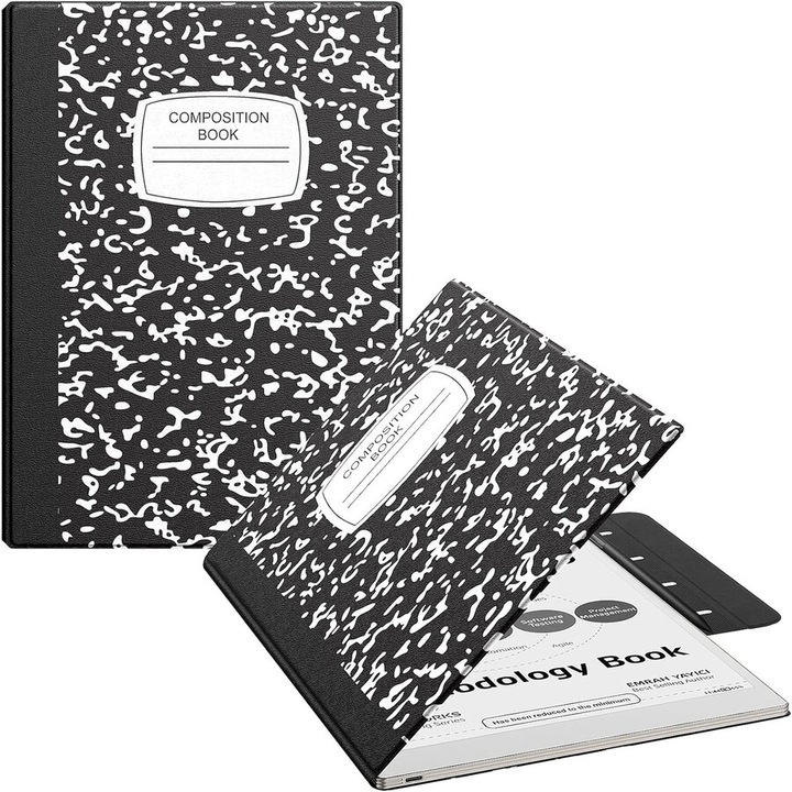 Husa MoKo Book Folio pentru Remarkable Paper Pro 11.8", Magnetic, Negru-Alb