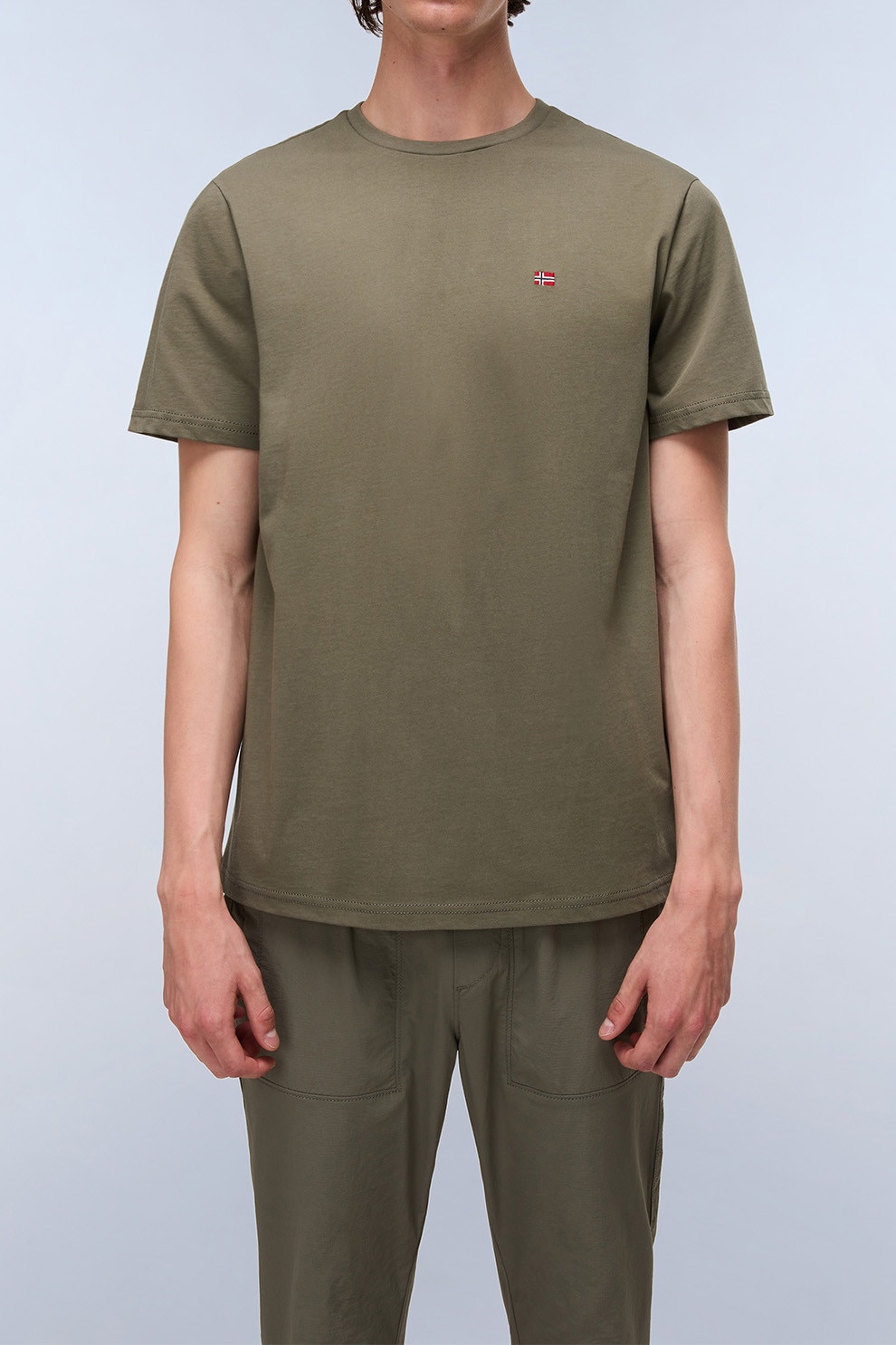 Napapijri, Tricou regular-fit de bumbac Salis, Rosu inchis, Kaki, XL