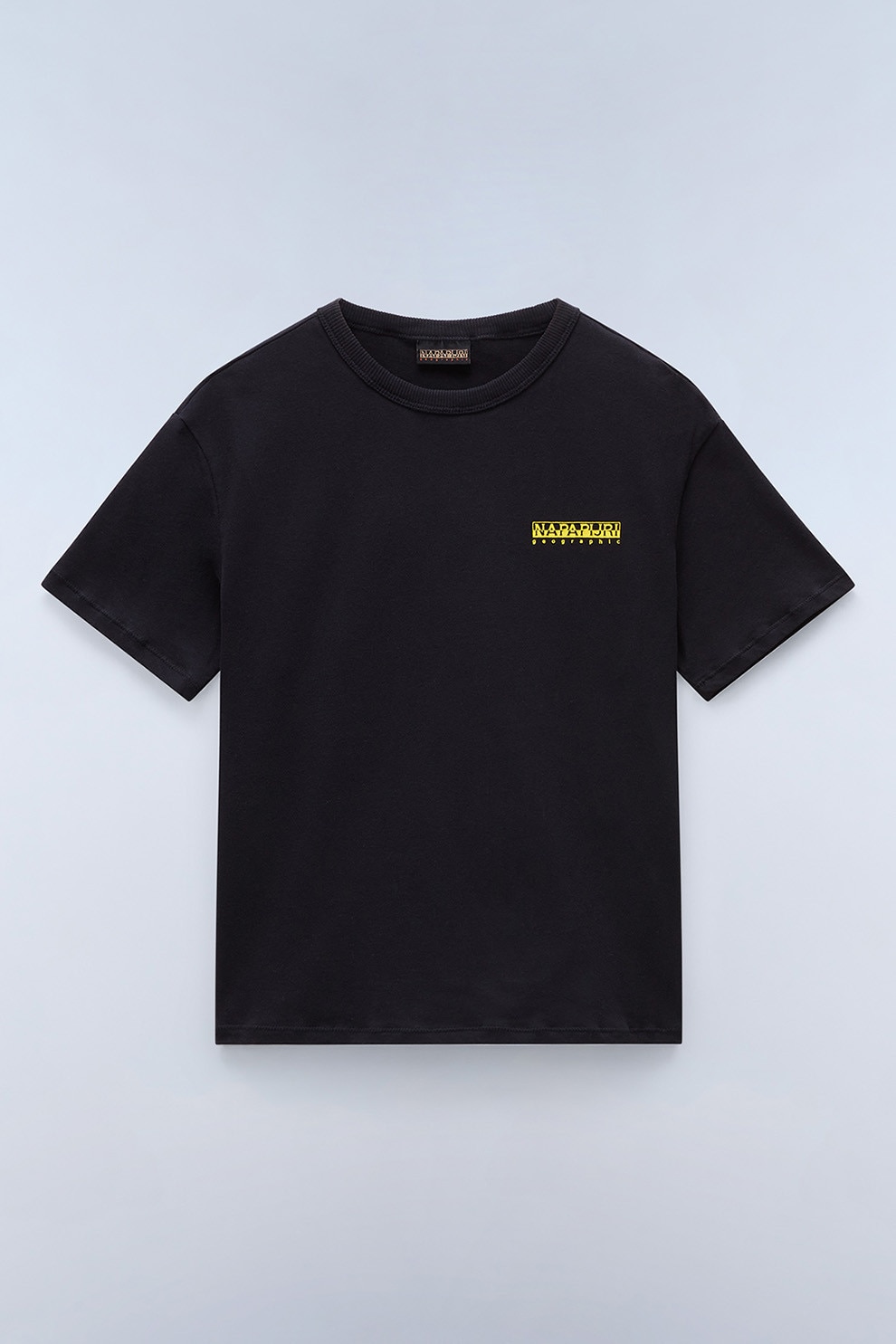 Napapijri, Tricou din bumbac cu imprimeu logo, Negru, Portocaliu mandarina, Albastru royal, 162 CM