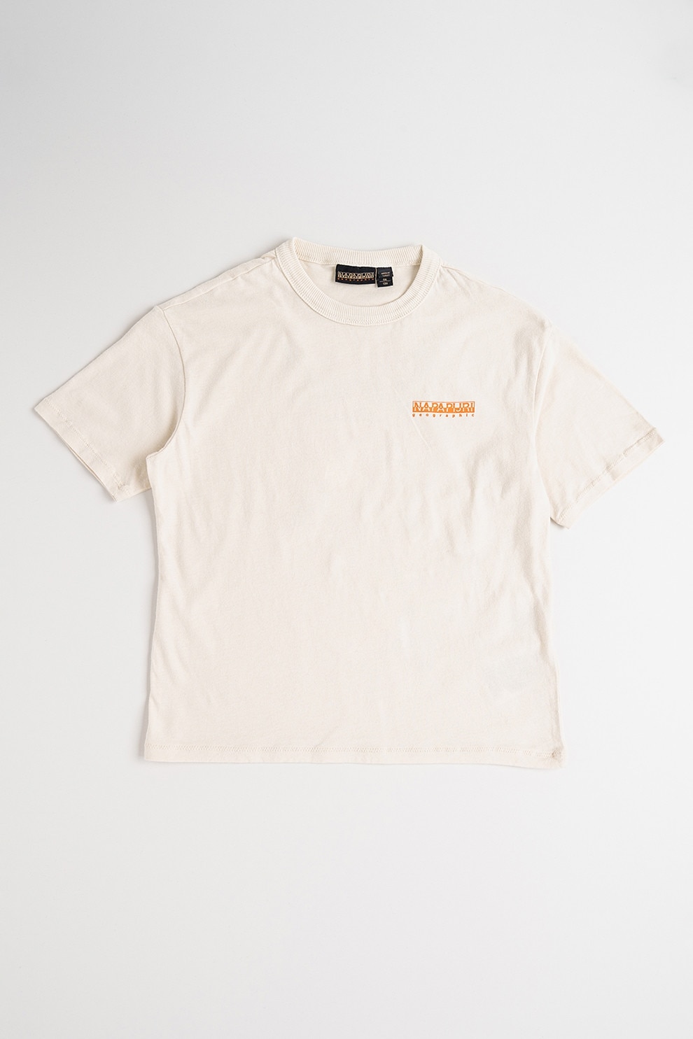 Napapijri, Tricou din bumbac cu imprimeu logo, Portocaliu, Bej, 152 CM