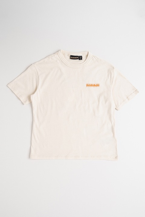 Napapijri, Pamutpóló logómintával, Narancssárga/Bézs