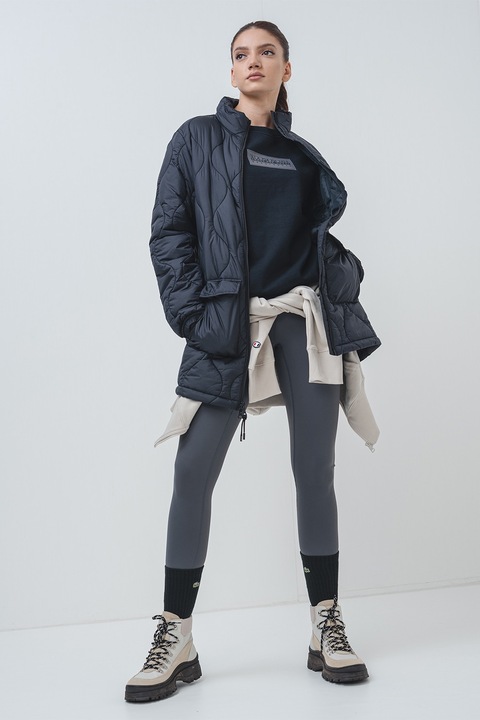 Napapijri, Jacheta regular-fit cu guler mediu, Negru