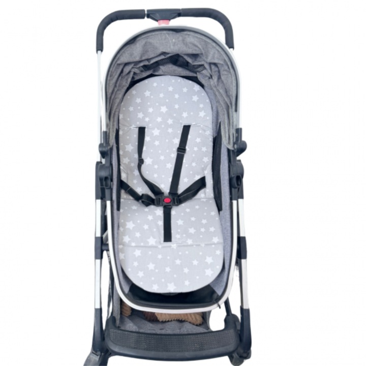 Suport pentru cărucior Kapinkata, respirabil 3D mesh, Lux, Stele gri