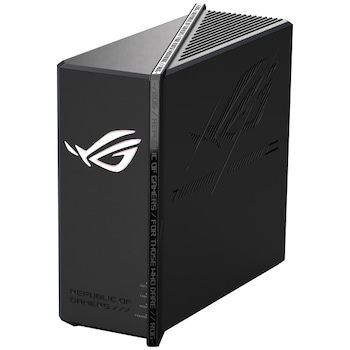 Router Gaming Wireless ASUS ROG STRIX GS-BE18000, BE18000, Tri-Band, Quad-Core 2.0GHz CPU, 256MB/2GB Flash/RAM, 4K-QAM, AFC, 2.5G octa-port, detectare WAN AI, MLO, AiProtection Pro, VPN Fusion, multiple SSIDs, IPTV, MU-MIMO, BeAiProtection Pro, AiMesh