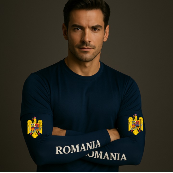 Maneci de Protectie, model Romania, Protectie UPF50+, Ideale pentru soare puternic, sport sau condus, Barbati, Culoare Bleumarin, Marime XL