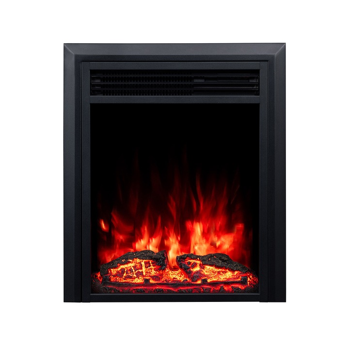 Beépíthető elektromos kandalló Cris, Art Flame, 524x384x142 mm, 1500W, 10 lángszín, 2 fűtési fokozat, 5 lángintenzitási szint, Időzítő