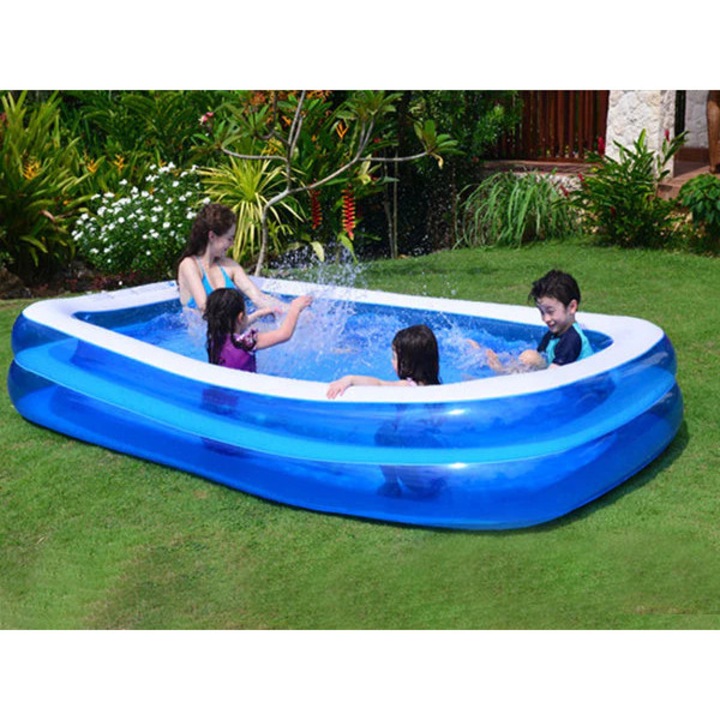 Kültéri felfújható medence 2 gyűrűvel, Családi medence, 200*145*45CM