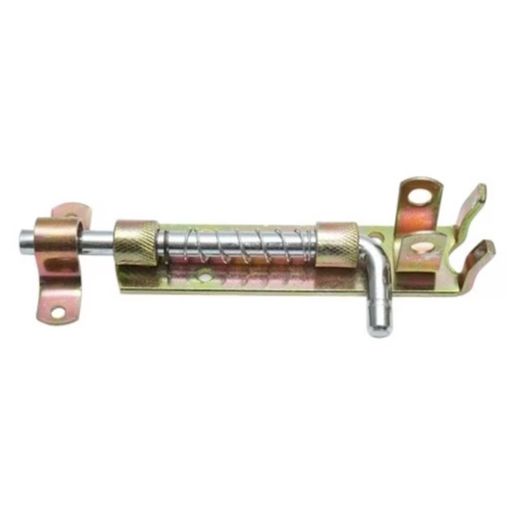 Пружинна ключалка за порта 50 см, поцинкован метал, държач за катинар, устойчива на външни условия