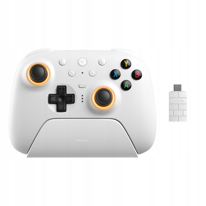 8BitDo Ultimate 2 vezeték nélküli kontroller 2.4G / Bluetooth / USB PC-hez Windows, Android, fehér