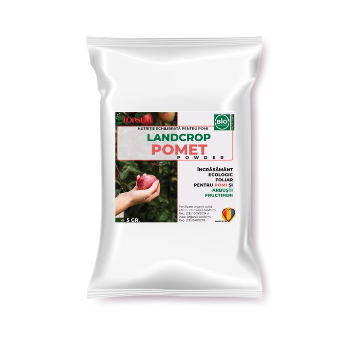 Ingrasamant organic foliar pentru pomi si arbusti fructiferi, vita de vie Landcrop Pomet 5gr