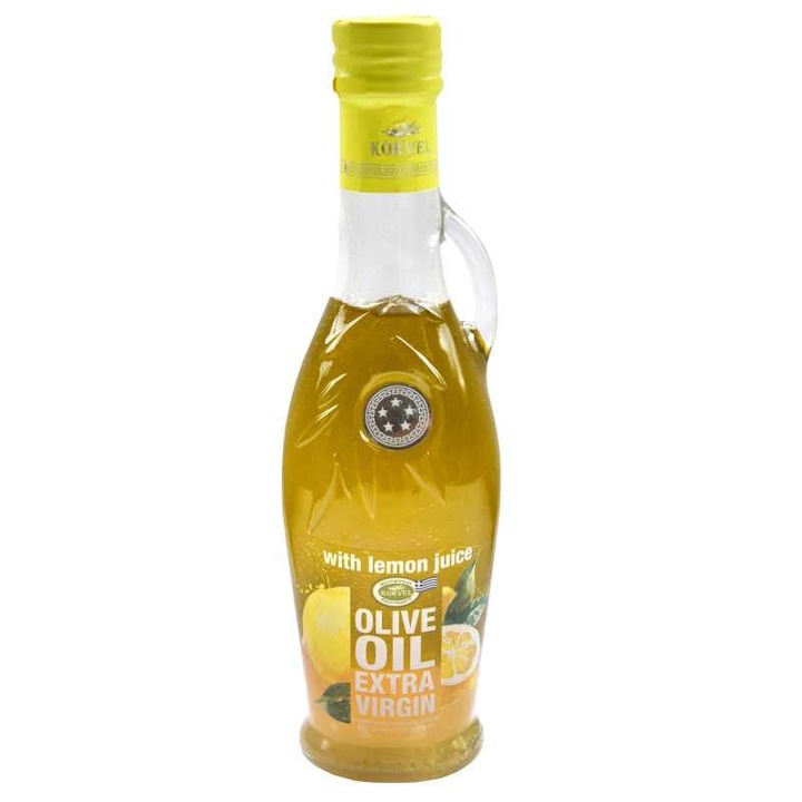 Ulei de masline extravirgin cu suc de lamaie, KORBEL, sticla Amphora 250 ml