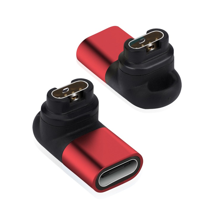 Adaptor Type-C pentru Garmin Venu 3/2/1/Fenix 8/7/6/5/Instinct 2/Vivoactive 4/Forerunner 965/955/255, Rosu, Portabil, Tip L
