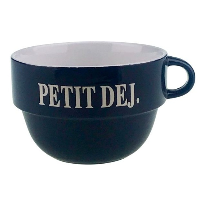 Bol din ceramica cu text in limba franceza 13X9 cm M4