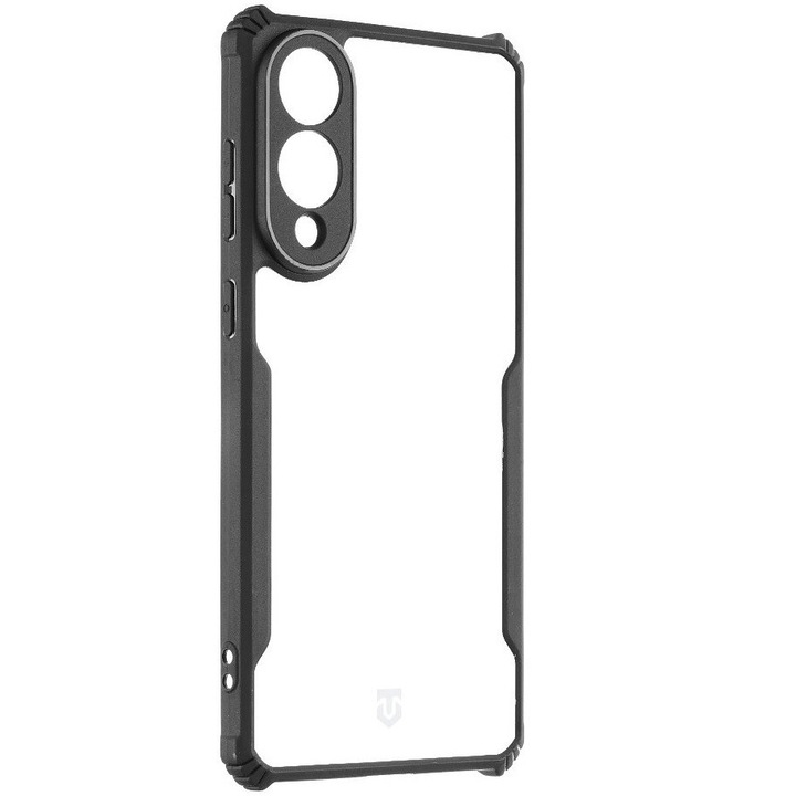 Samsung Galaxy S25 Edge SM-S937, Силиконов калъф, средно устойчив на удар, въздушни ъгли, Tactical Quantum Stealth, прозрачен/черен