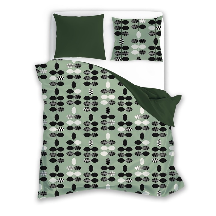 Ágyneműhuzat, Faro, 160x200cm, pamut, 3 darab, zöld