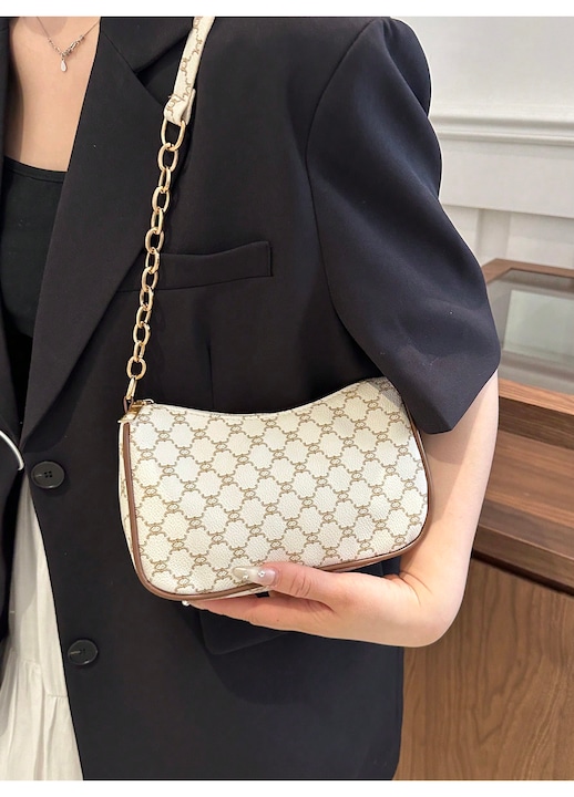 Geanta umar Nicerpro casual alb sintetic vintage simplu