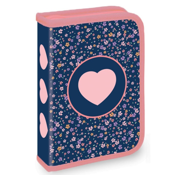 Несесер S-Cool, Pink Heart, Необорудван, 1 цип, 2 удължения