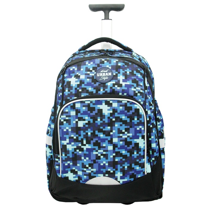 Ghiozdan S-Cool, Urban, Pixels, Trolley, 46x34x20 cm