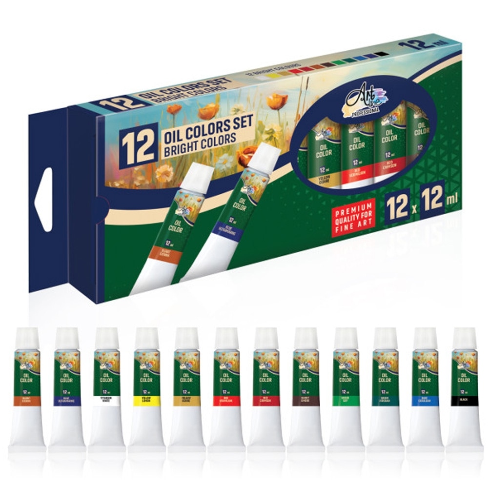 Culori ulei Artline, Profesional, 12 culori/set, 12 ml