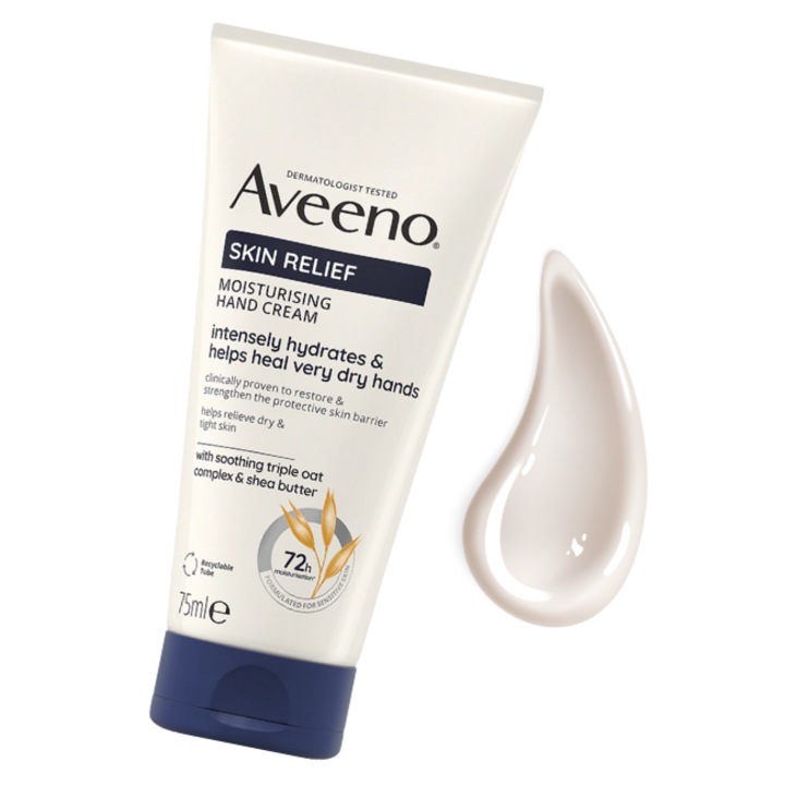 Aveeno Skin Relief kézkrém, intenzíven hidratáló, száraz és érzékeny bőrre, 75 ml