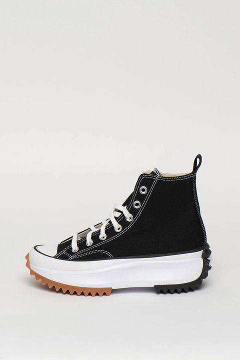Converse, Tenisi inalti unisex cu talpa flatform Run Star Hike, Alb, Negru, 10