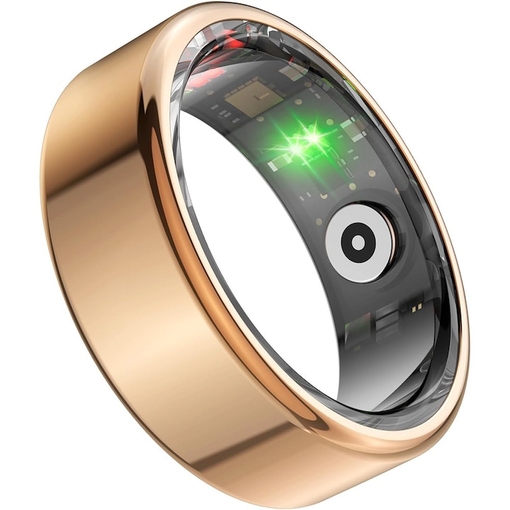 NeoFit Ring – Inel Smart din Otel Inoxidabil, Bluetooth 5.0, Monitorizare Puls, Oxigen, Somn, Android/iOS, Waterproof, Potrivit atat pentru Casa, Sala sau Birou, Monitorizare Usoara a Sanatatii, Acces usor la Informatii, Marimea 10, Rose Gold