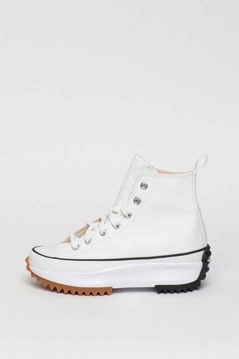 Converse, Tenisi inalti unisex cu talpa flatform Run Star Hike, Negru, Alb, 6.5