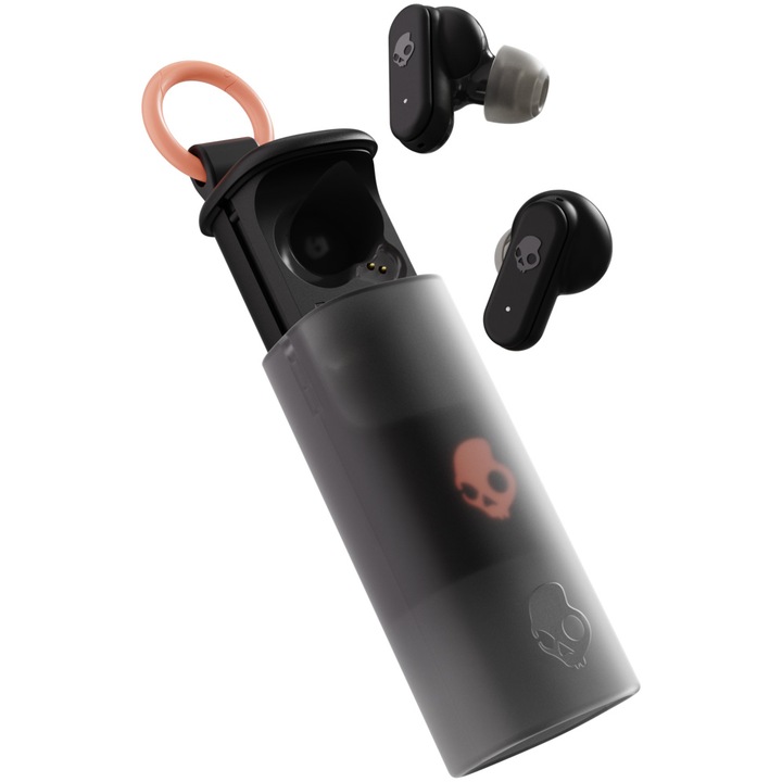 Skullcandy Dime Evo fülhallgató, True Wireless, Bluetooth, Multipoint, IPX4, 36 óra üzemidő, Fekete