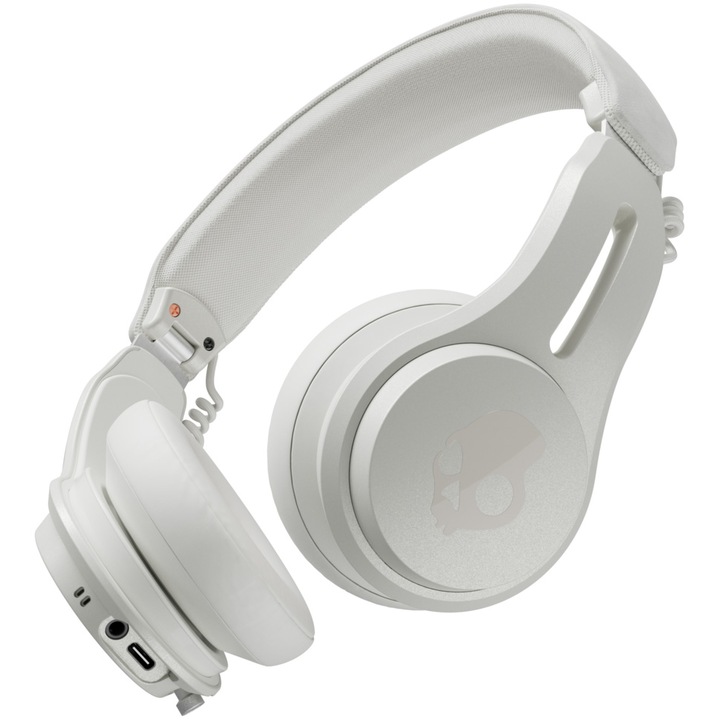 Слушалки On-Ear Skullcandy Icon ANC, Wireless, Bluetooth, ANC, Multipoint, IPX4, Автономност 60 часа, Bone/Orange
