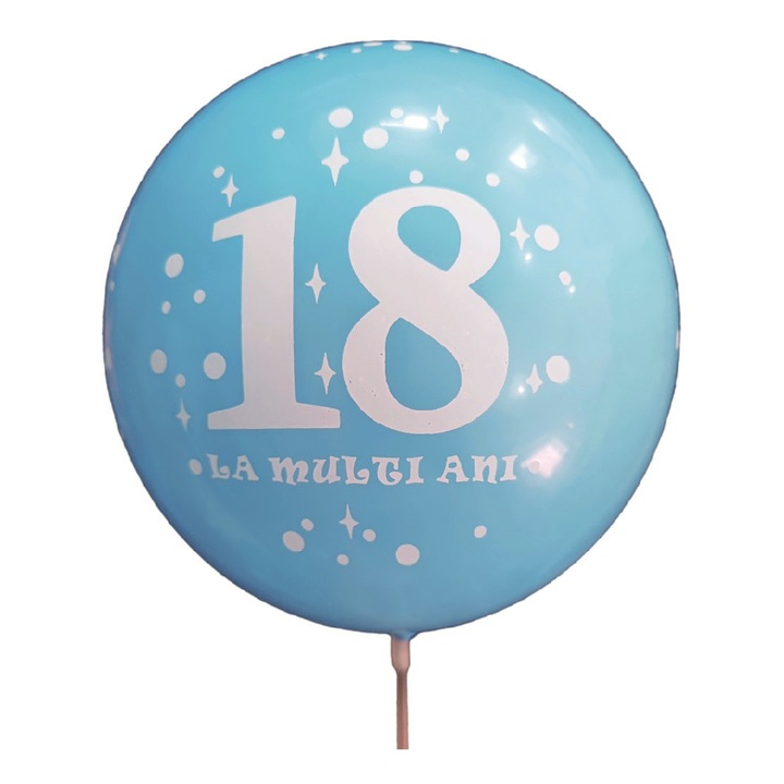 Baloane latex, albastru, 30x30cm, set 20 buc, la mulți ani, majorat 18 ani