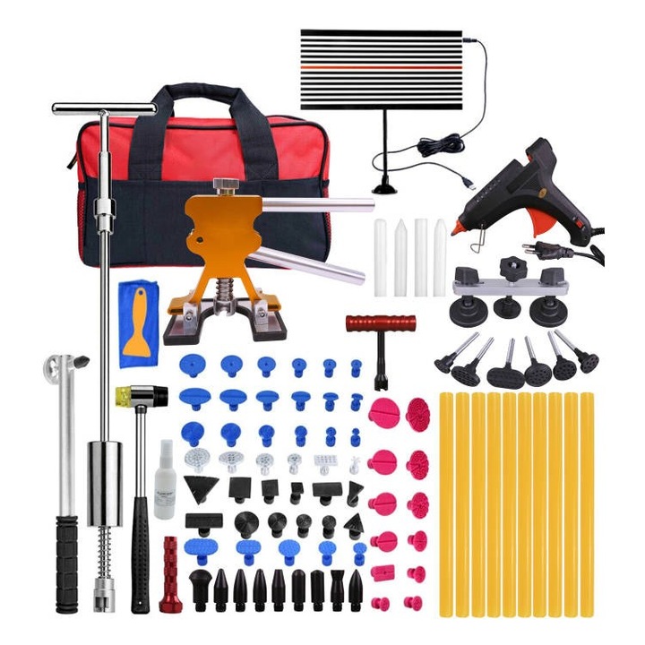 Set reparare caroserie auto Magnus, 47 accesorii, cu lampa, geanta transport