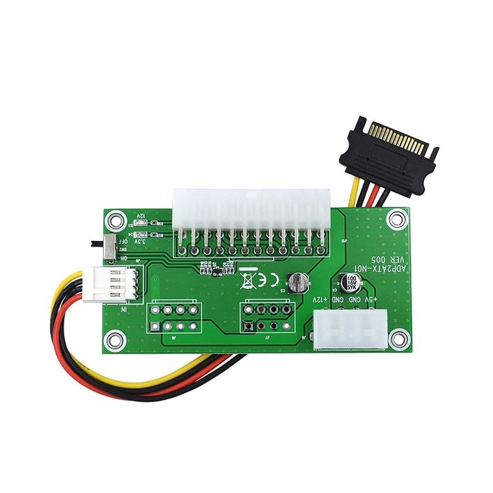 Adaptor ATX 24Pin Dual PSU Starter, Celman, pentru doua surse de alimentare, cu comutator manual