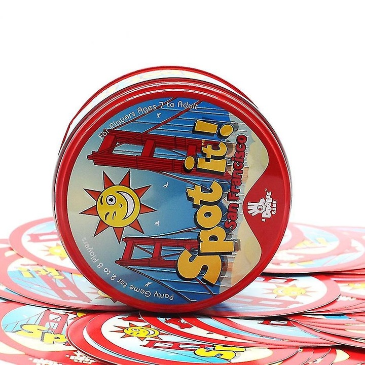 Joc de societate Dobble - Spot it, 2-6 jucatori, 13x8x13cm, cutie metalica