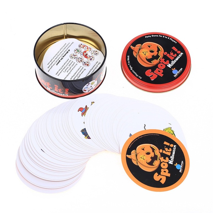 Joc de societate Blue Orange - Spot it, 2-6 jucatori, 13x8x13cm, cutie metalica