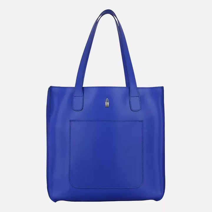 Női táska, Wojewodzic, DALIA, természetes bőr, kék, nagy méret