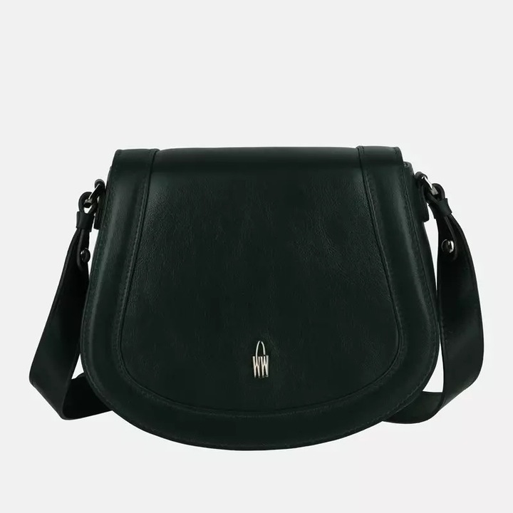 Női táska Wojewodzic MIRA zöld bőr 20x15x7cm
