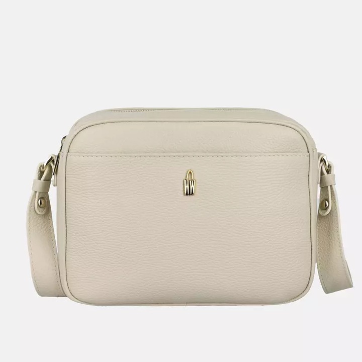 Wojewodzic női táska RÓZSASZÍN, természetes bőr, ekrü, 25x20x9cm