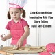 Set bucatar pentru copii, RorAem, Sort bucatar pentru copii cu 11, Include Sort, palarie, Manusa, tampon fierbinte si lingura de lemn, rulou de rulare si mixer de mana, Forme de Biscuiti, Ideal pentru Joc de Rol, 3+ Ani, Roz