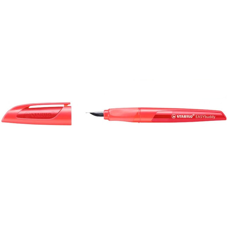 Stilou Stabilo EASYbuddy, M, coral/red, 1 rezerva, blister