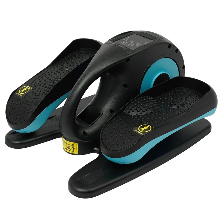 Bicicleta eliptica electrica, 5 viteze, afisaj LCD, telecomanda, albastru-negru