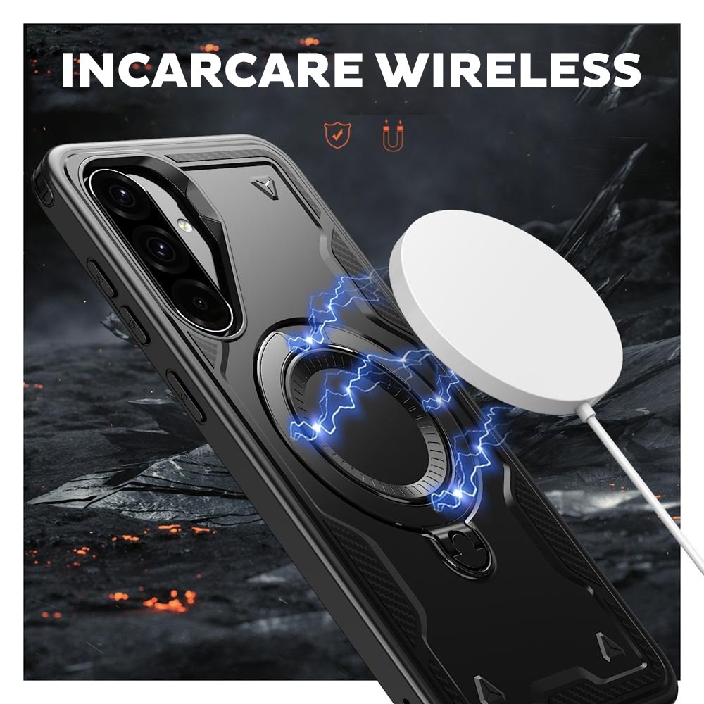 Husa pentru Samsung Galaxy S25 Daden® Hybrid Armor, MagRing, Antisoc, MagSafe, Inel rotativ, Calitate Premium, Negru