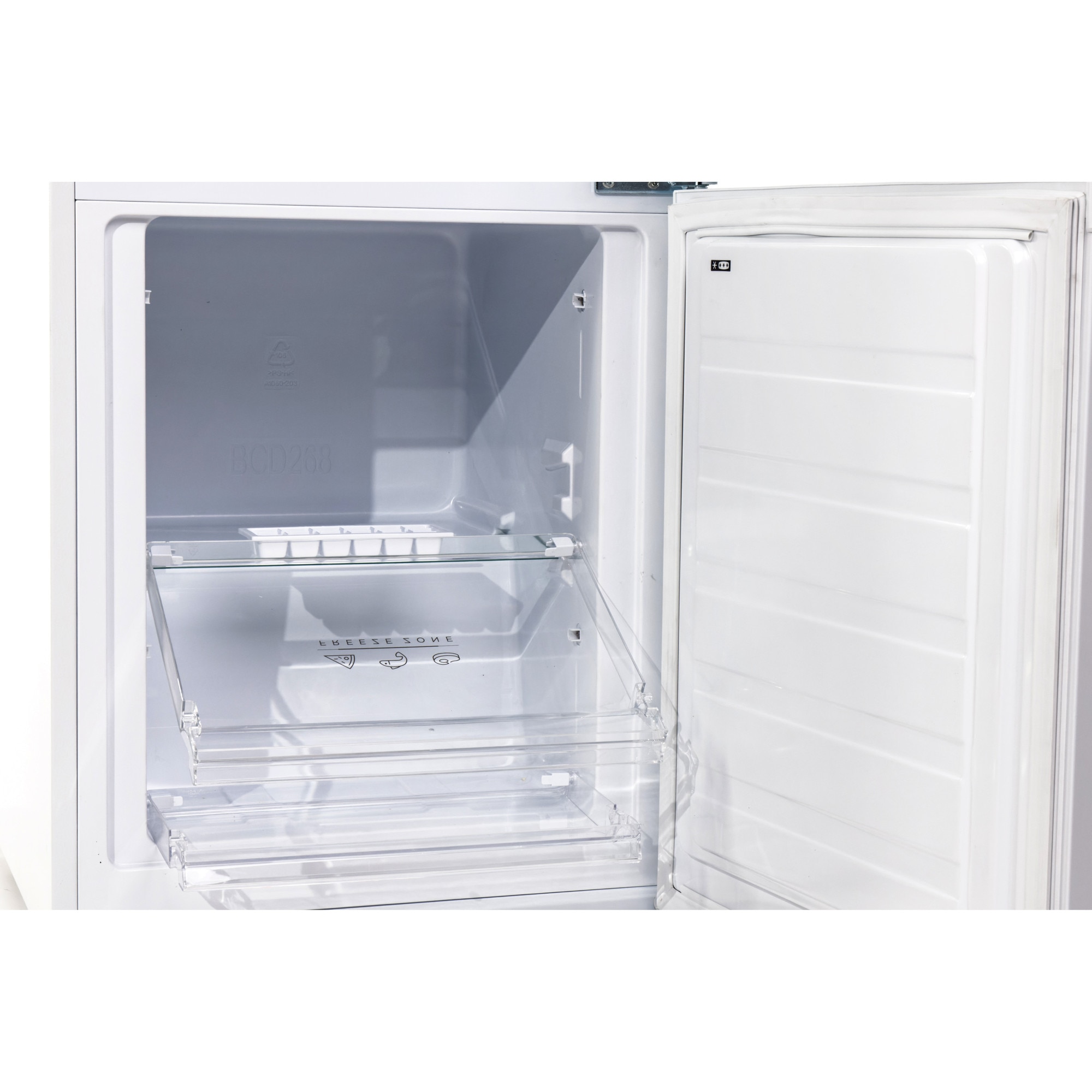 Combina frigorifica VIVAX CF-259ELF W, Capacitate 262 L, Clasa E, Low Frost, Termostat reglabil, Iluminare LED, Suprafata painted metal, Usi reversibile, Inaltime 180 cm, Alb